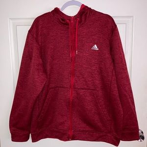 Red/Maroon Adidas climawarm zip up jacket